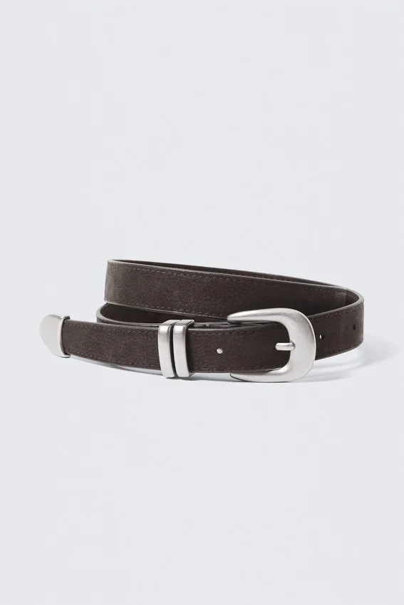 Western Faux Leather Belt – Dark Brown Western Faux Leather Belt – Dark Brown