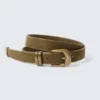 Western Faux Leather Belt – Dark Khaki Green – Golden Western Faux Leather Belt – Dark Khaki Green – Golden