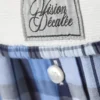 Wide-Leg Cotton Twill Trousers – Blue Check Wide-Leg Cotton Twill Trousers – Blue Check