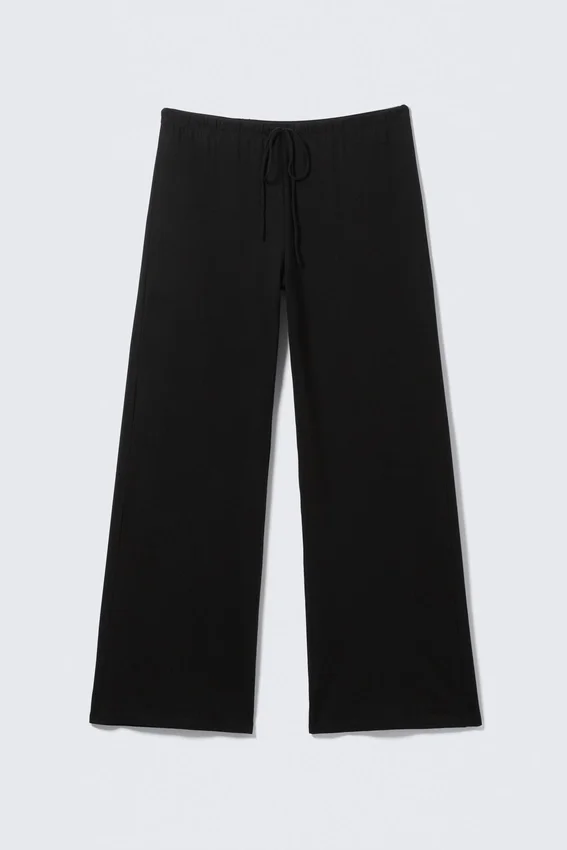 Wide-Leg Pull-On Lyocell Trousers – Black Wide-Leg Pull-On Lyocell Trousers – Black