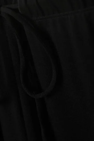 Wide-Leg Pull-On Lyocell Trousers – Black