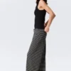 Wide-Leg Pull-On Lyocell Trousers – Black & Grey Stripes Wide-Leg Pull-On Lyocell Trousers – Black & Grey Stripes