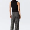 Wide-Leg Pull-On Lyocell Trousers – Black & Grey Stripes Wide-Leg Pull-On Lyocell Trousers – Black & Grey Stripes