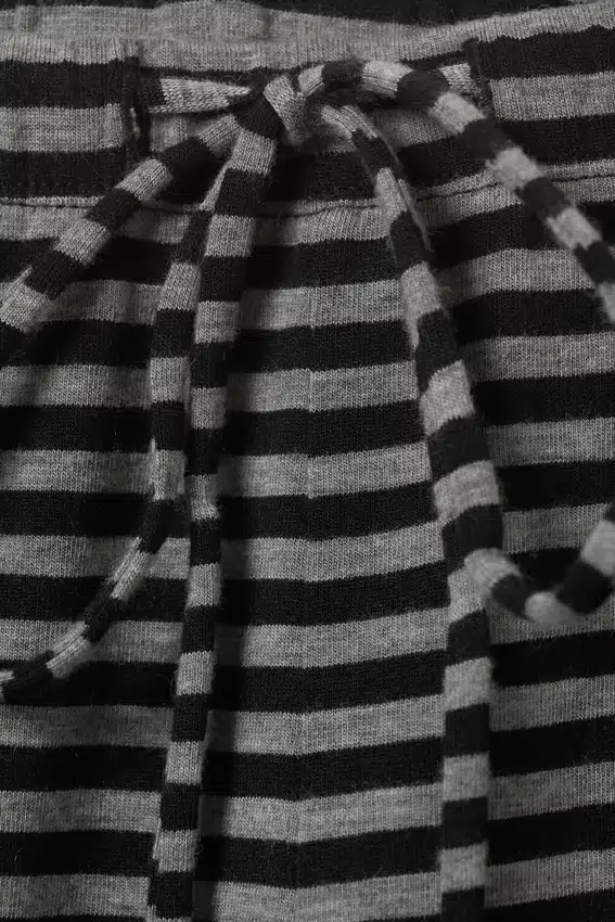 Wide-Leg Pull-On Lyocell Trousers – Black & Grey Stripes Wide-Leg Pull-On Lyocell Trousers – Black & Grey Stripes