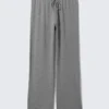 Wide-Leg Pull-On Lyocell Trousers – Grey Melange Wide-Leg Pull-On Lyocell Trousers – Grey Melange