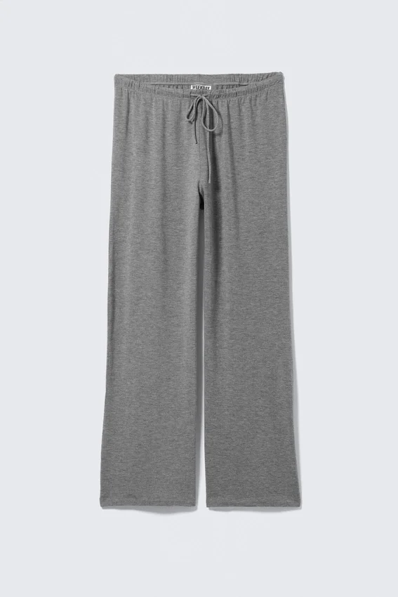 Wide-Leg Pull-On Lyocell Trousers – Grey Melange Wide-Leg Pull-On Lyocell Trousers – Grey Melange