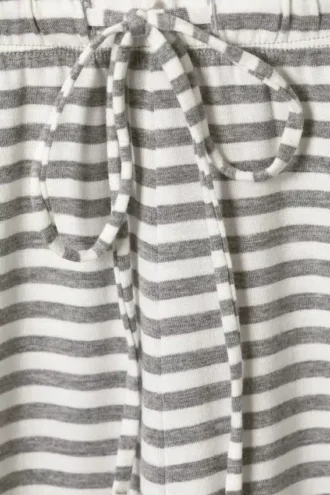 Wide-Leg Pull-On Lyocell Trousers – Grey & White Stripes