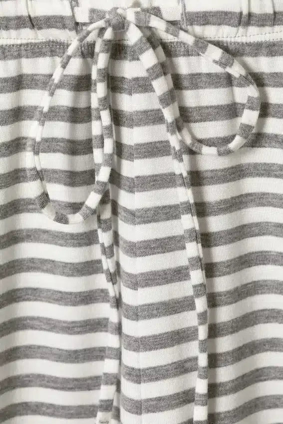 Wide-Leg Pull-On Lyocell Trousers – Grey & White Stripes Wide-Leg Pull-On Lyocell Trousers – Grey & White Stripes