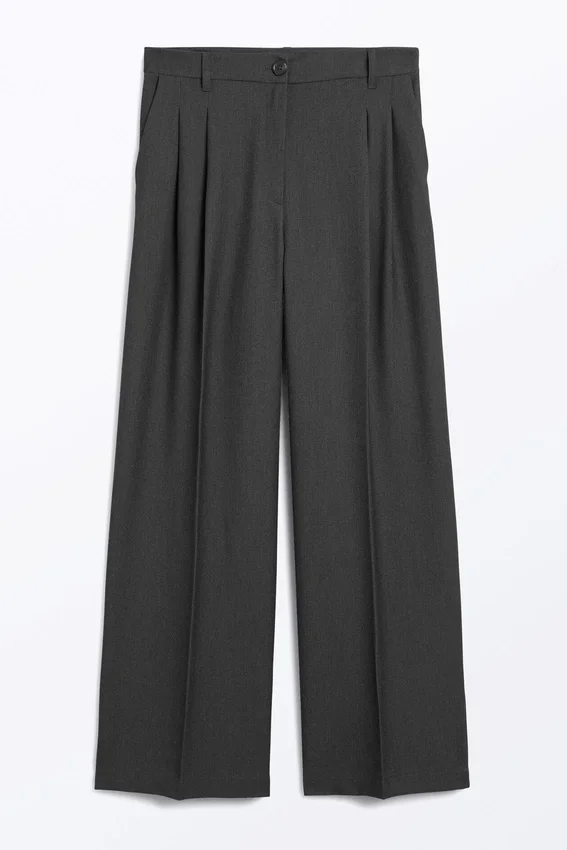 Wide Leg Trousers – Dark Grey Wide Leg Trousers – Dark Grey