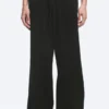 Wide Lounge Cotton Trousers – Black