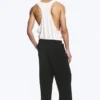 Wide Lounge Cotton Trousers – Black