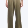 Wide Lounge Cotton Trousers – Dusty Khaki Green Wide Lounge Cotton Trousers – Dusty Khaki Green