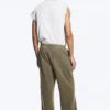 Wide Lounge Cotton Trousers – Dusty Khaki Green Wide Lounge Cotton Trousers – Dusty Khaki Green