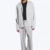 Wide Lounge Cotton Trousers – Light Dusty Grey