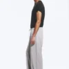 Wide Lounge Cotton Trousers – Light Dusty Grey