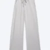 Wide Lounge Cotton Trousers – Light Dusty Grey