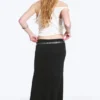 Wide Mid Rise Maxi Skirt – Black Wide Mid Rise Maxi Skirt – Black