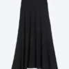 Wide Mid Rise Maxi Skirt – Black Wide Mid Rise Maxi Skirt – Black