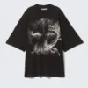 Wide Oversized Printed T-Shirt – Black – Dragon Wide Oversized Printed T-Shirt – Black – Dragon