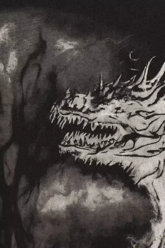 Wide Oversized Printed T-Shirt – Black – Dragon Wide Oversized Printed T-Shirt – Black – Dragon