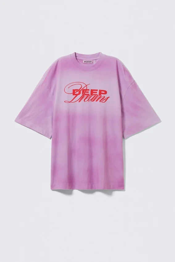 Wide Oversized Printed T-Shirt – Light Lilac – Deep Dreams Wide Oversized Printed T-Shirt – Light Lilac – Deep Dreams