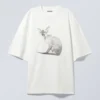 Wide Oversized Printed T-Shirt – White – Sphynx Cat Wide Oversized Printed T-Shirt – White – Sphynx Cat