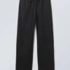 Wide Pull-On Linen Blend Trousers – Black Wide Pull-On Linen Blend Trousers – Black