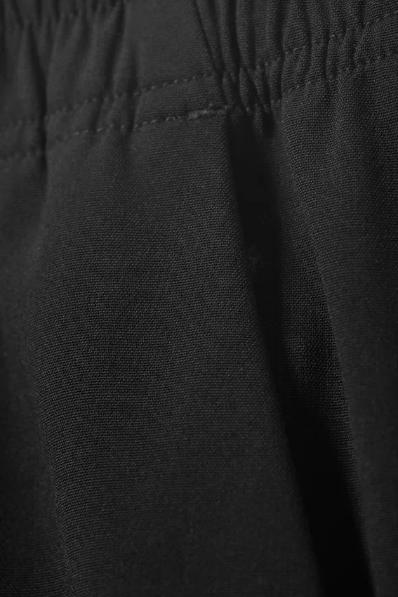 Wide Pull on Suiting Trousers – Black Wide Pull on Suiting Trousers – Black