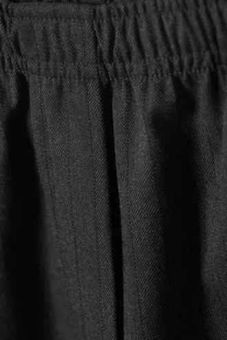 Wide Pull on Suiting Trousers – Dark Grey Melange – Pinstripe