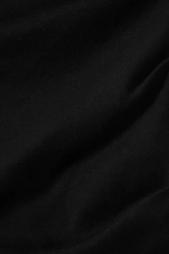 Wide-Shoulder Cotton Top – Black