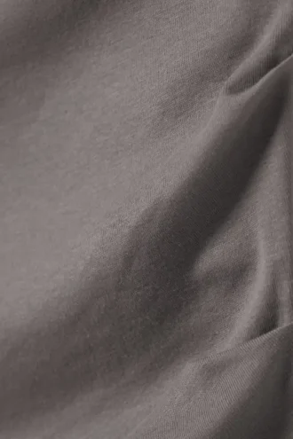 Wide-Shoulder Cotton Top – Grey
