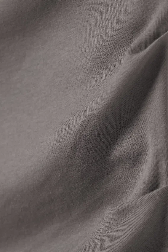 Wide-Shoulder Cotton Top – Grey Wide-Shoulder Cotton Top – Grey