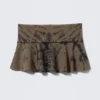Wide Waist Cotton Mini Skirt – Dark Mole Tie-Dye Wide Waist Cotton Mini Skirt – Dark Mole Tie-Dye