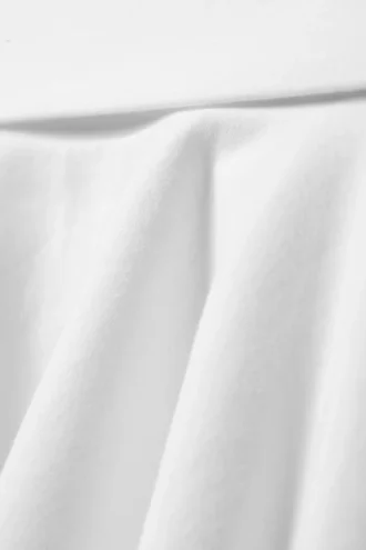 Wide Waist Cotton Mini Skirt – White