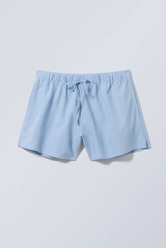 Wide Washed Pull-On Shorts – Light Blue Wide Washed Pull-On Shorts – Light Blue