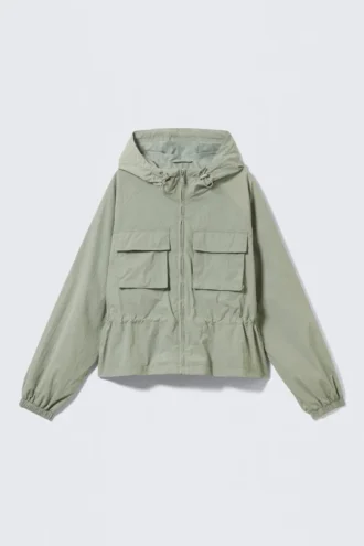 Windbreaker Nylon Jacket – Dusty Khaki Green