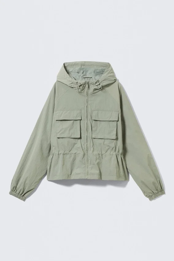 Windbreaker Nylon Jacket – Dusty Khaki Green Windbreaker Nylon Jacket – Dusty Khaki Green
