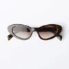 Winged Cat-Eye Sunglasses – Tortoise – Red Tinted Lenses