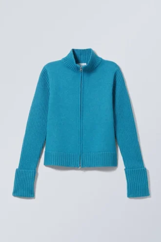 Winona Zip Cardigan – Bright Blue