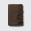 Wool Blend Fringe-Edge Blanket Scarf – Dark Brown Wool Blend Fringe-Edge Blanket Scarf – Dark Brown