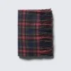 Wool Blend Fringe-Edge Blanket Scarf – Dark Red Check Wool Blend Fringe-Edge Blanket Scarf – Dark Red Check