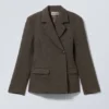 Wool-Blend Herringbone Blazer – Brown/Grey Wool-Blend Herringbone Blazer – Brown/Grey