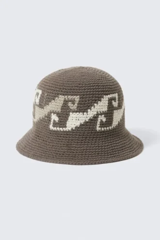 Woven Jacquard Bucket Hat – Dark Mole