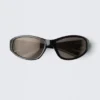 Wrap-Around Sunglasses – Black – Black Lenses
