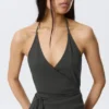 Wrap Halter Top – Dark Grey Wrap Halter Top – Dark Grey