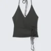 Wrap Halter Top – Dark Grey Wrap Halter Top – Dark Grey