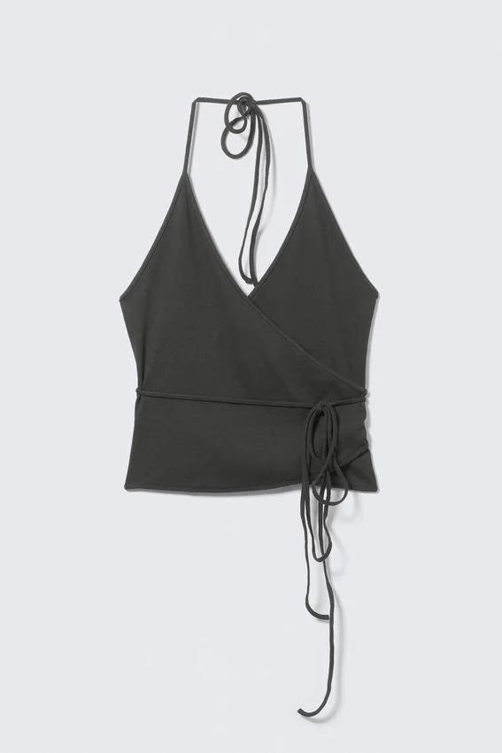 Wrap Halter Top – Dark Grey Wrap Halter Top – Dark Grey