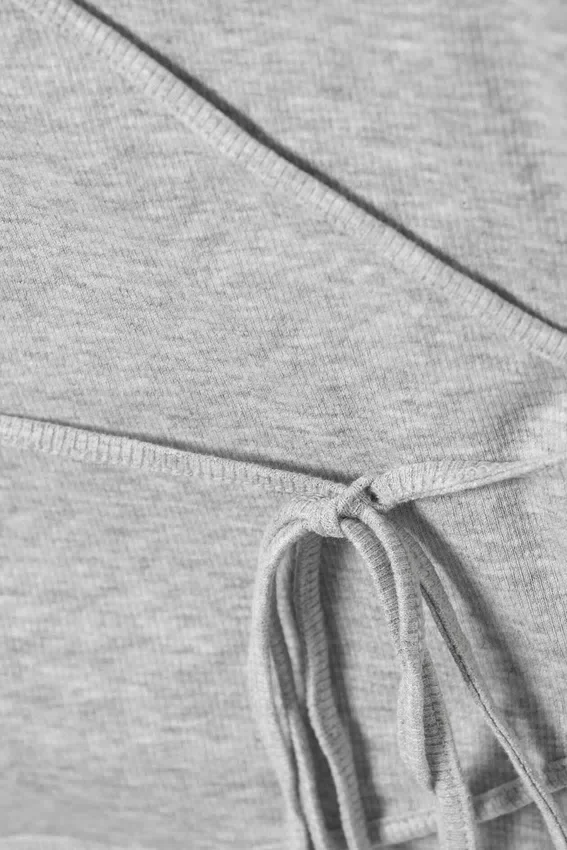 Wrap Halter Top – Grey Melange Wrap Halter Top – Grey Melange