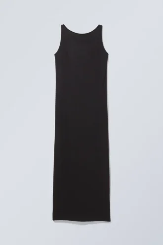 Yael Open Back Dress – Black