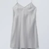 Yui Mini Slip Dress – Light Dusty Grey Yui Mini Slip Dress – Light Dusty Grey